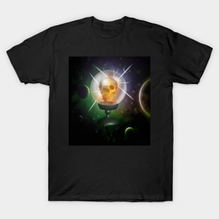 Burning Skull - Crystal Ball - Halloween T-Shirt